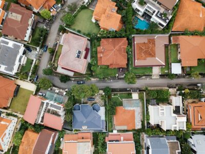 Birdseye view of housing estate