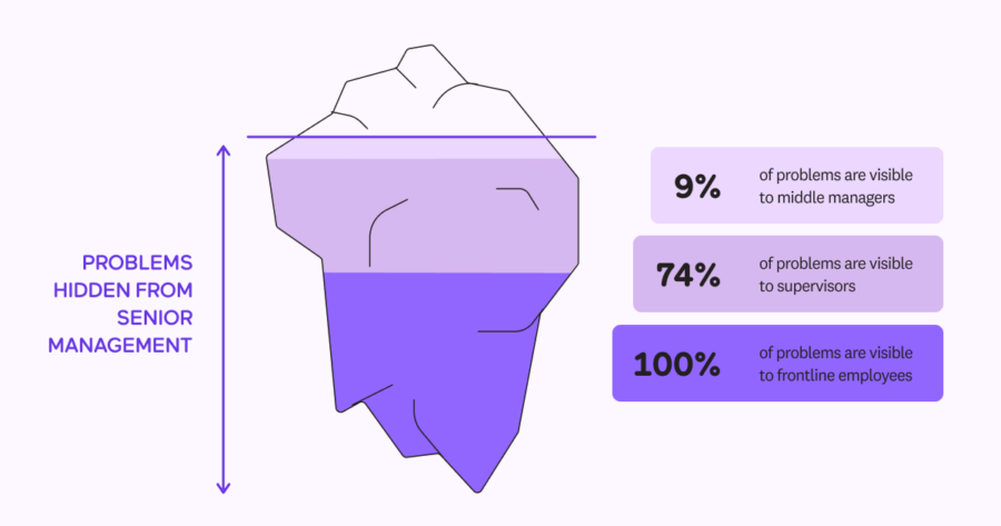 iceberg of ignorance only 4% of problems are known to executives