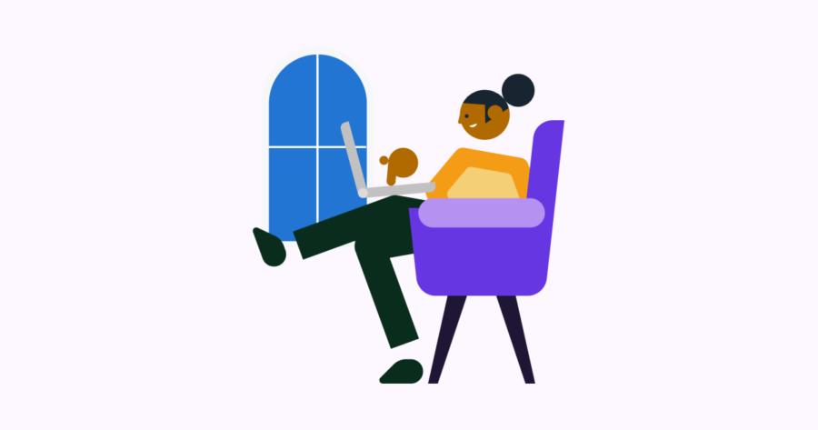Working from home illustration