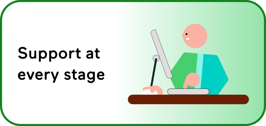 Support at every stage graphic