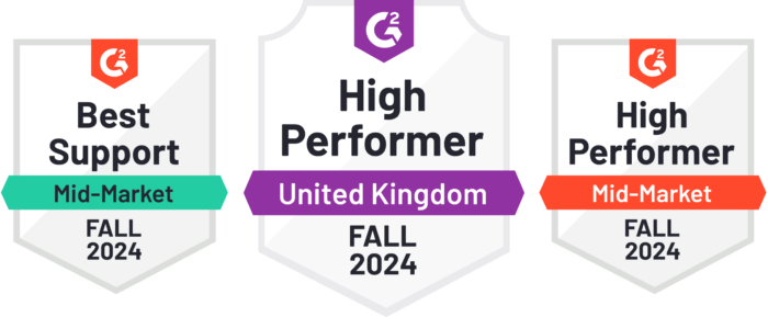 G2 Fall 2024 badges for Hive HR