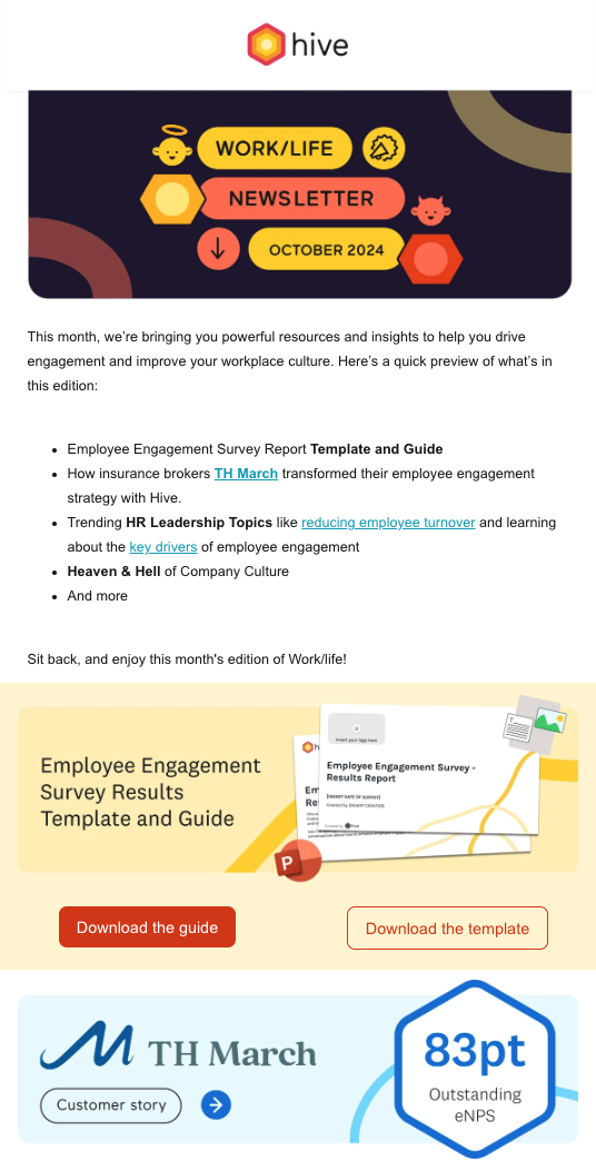 Work/Life Newsletter example