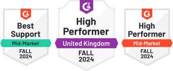 G2 Fall 2024 badges for Hive HR